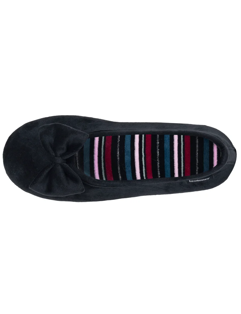 Chaussons Ballerines Femme Noir rayures