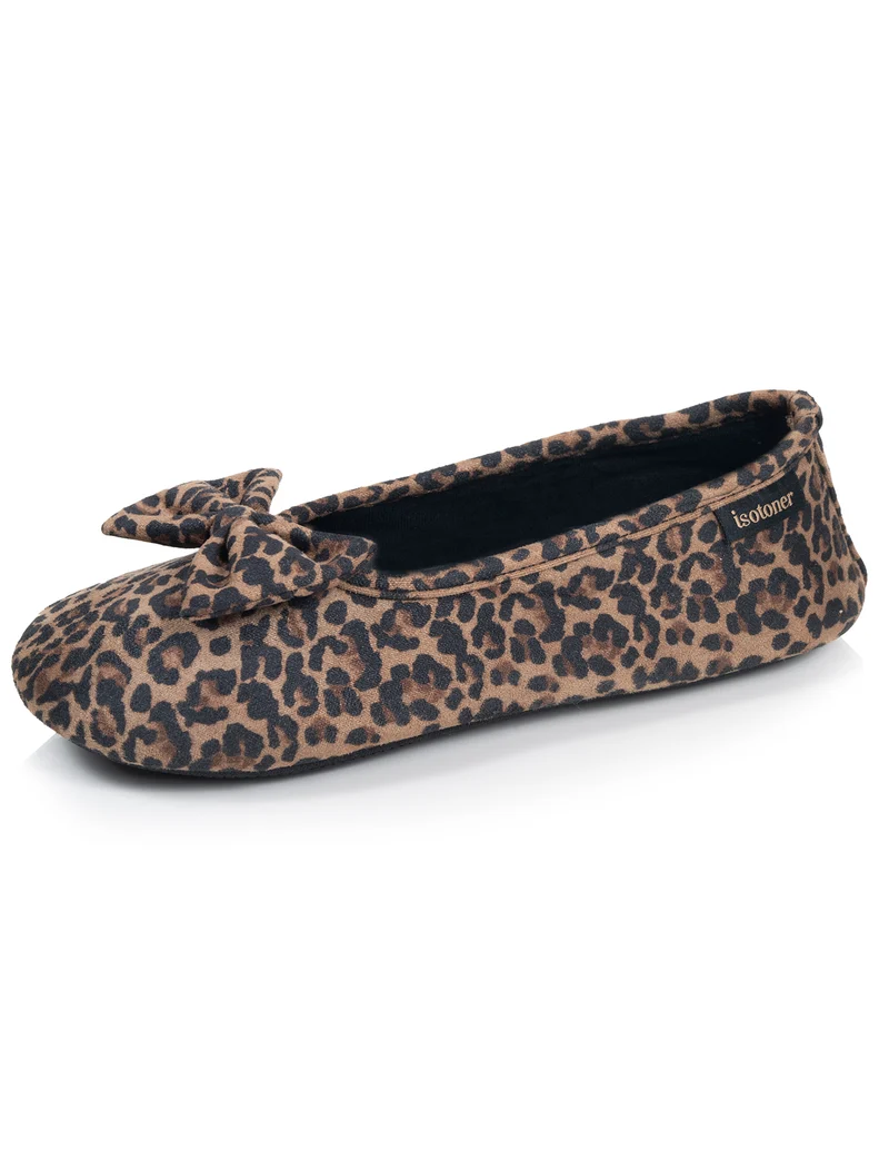 Chaussons Ballerines Femme Léopard foncé