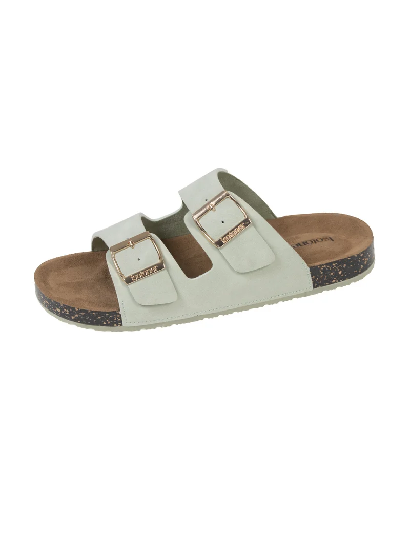 Mules sandales Femme double bride Vert d'eau