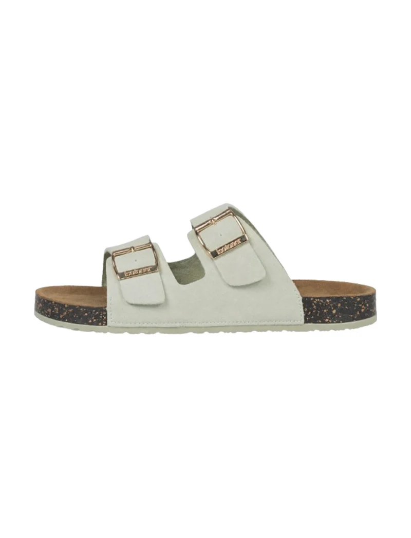 Mules sandales Femme double bride Vert d'eau