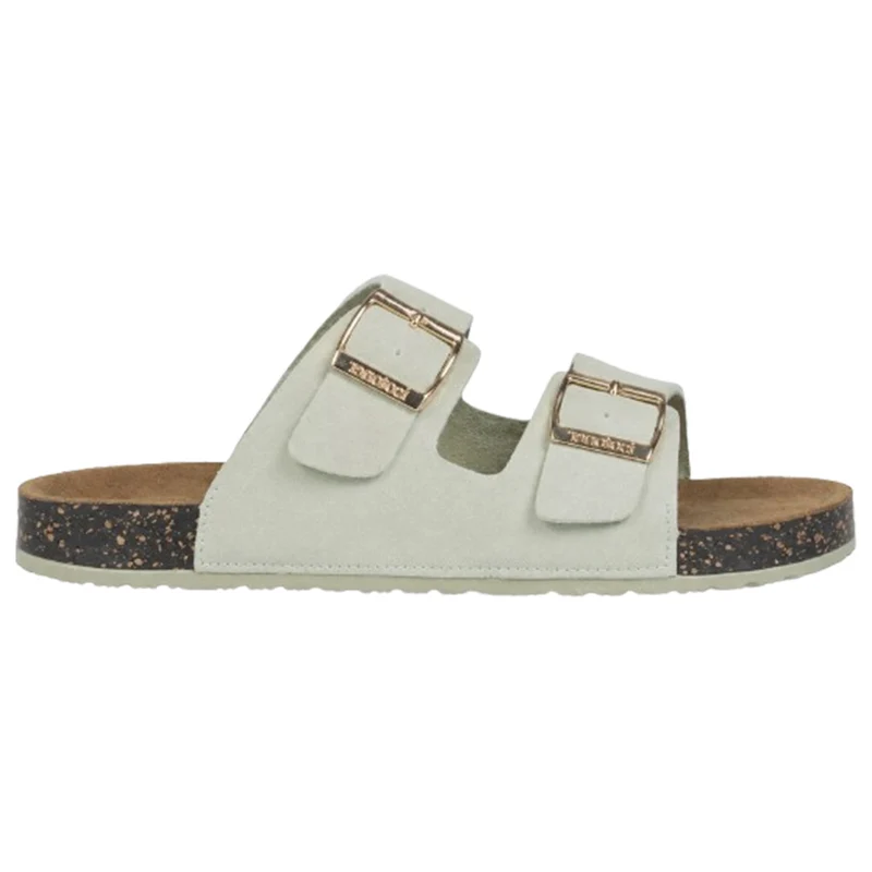 Mules sandales Femme double bride Vert d'eau