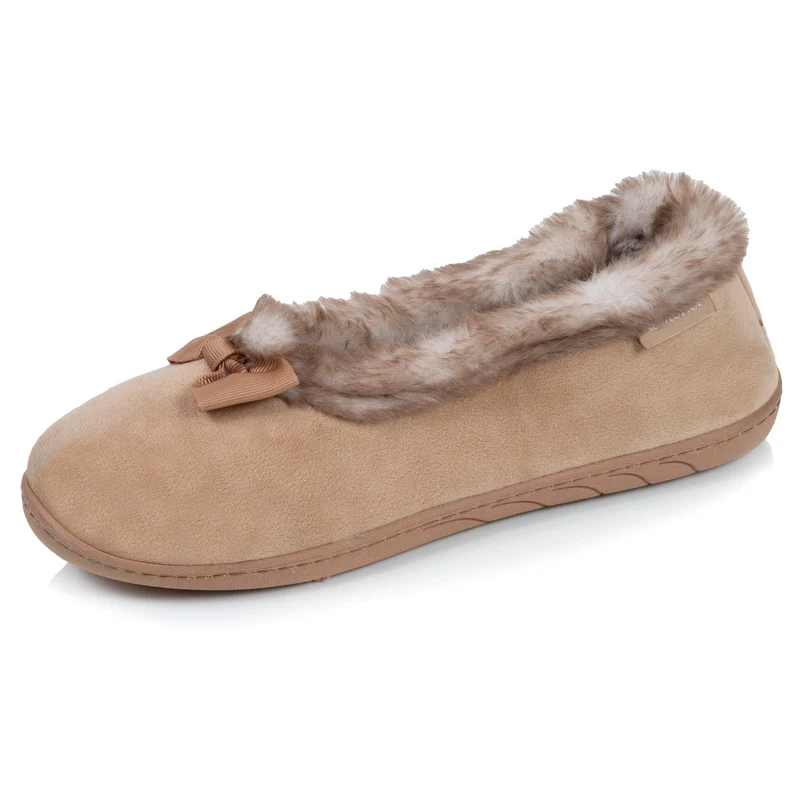 Chaussons ballerines recyclées Femme Camel