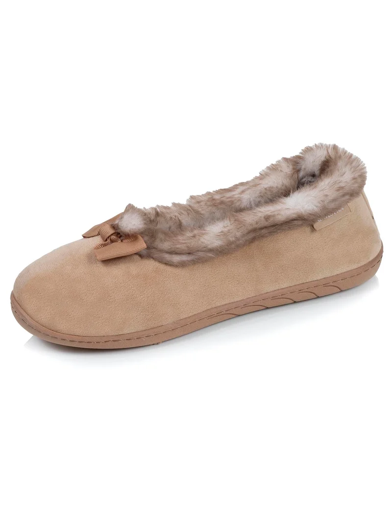 Chaussons ballerines recyclées Femme Camel