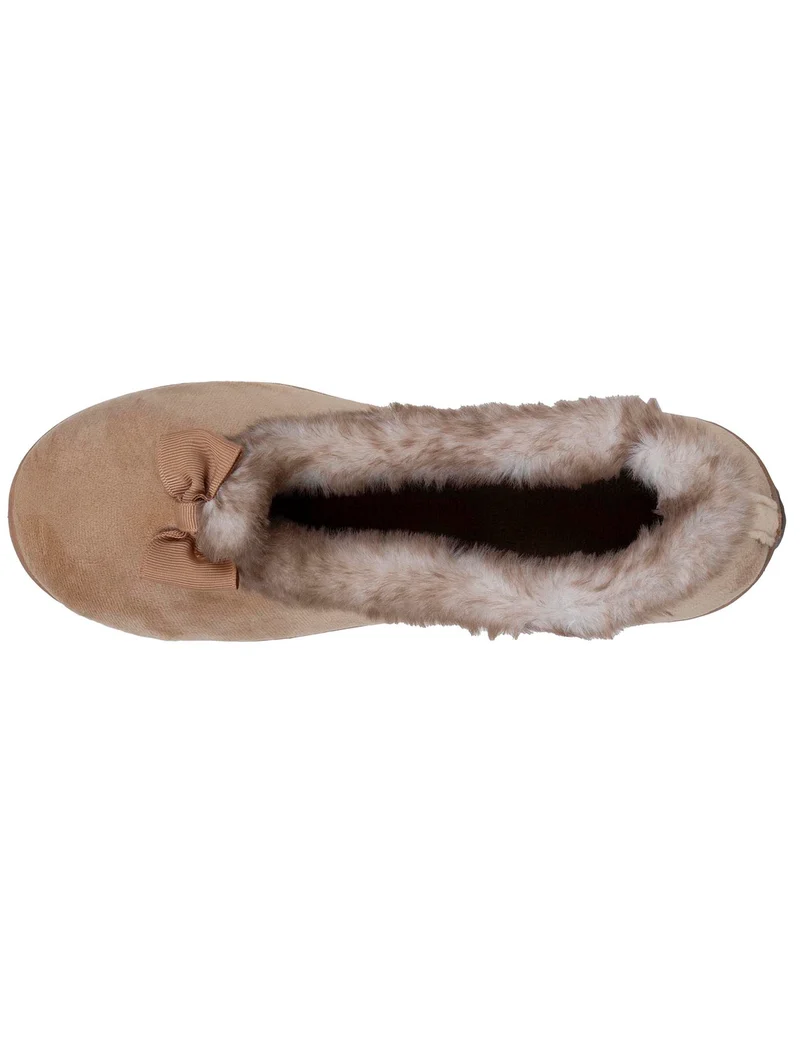 Chaussons ballerines recyclées Femme Camel