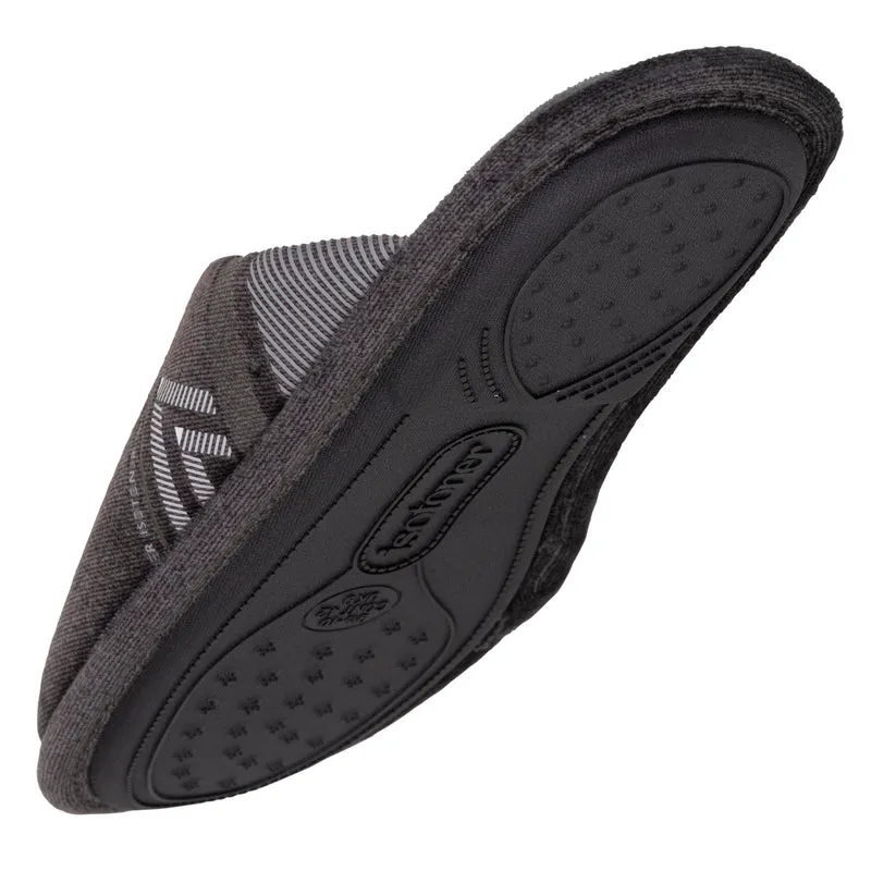 Chaussons mules plates Homme Gris chiné