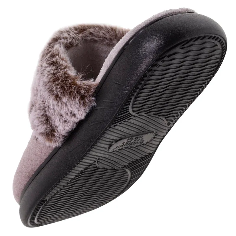 Chaussons mules Femme chat Taupe