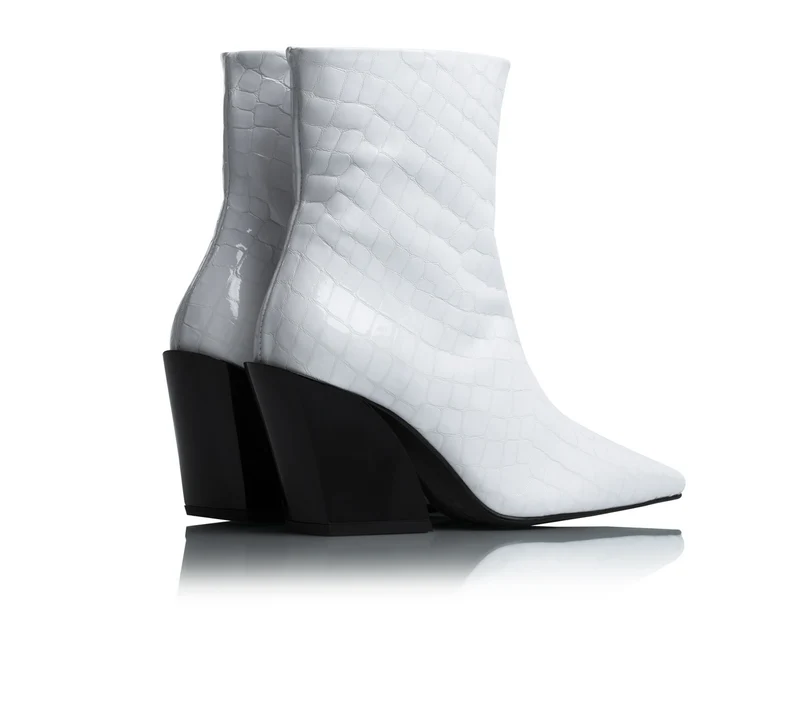 Melibella White Croco Boots