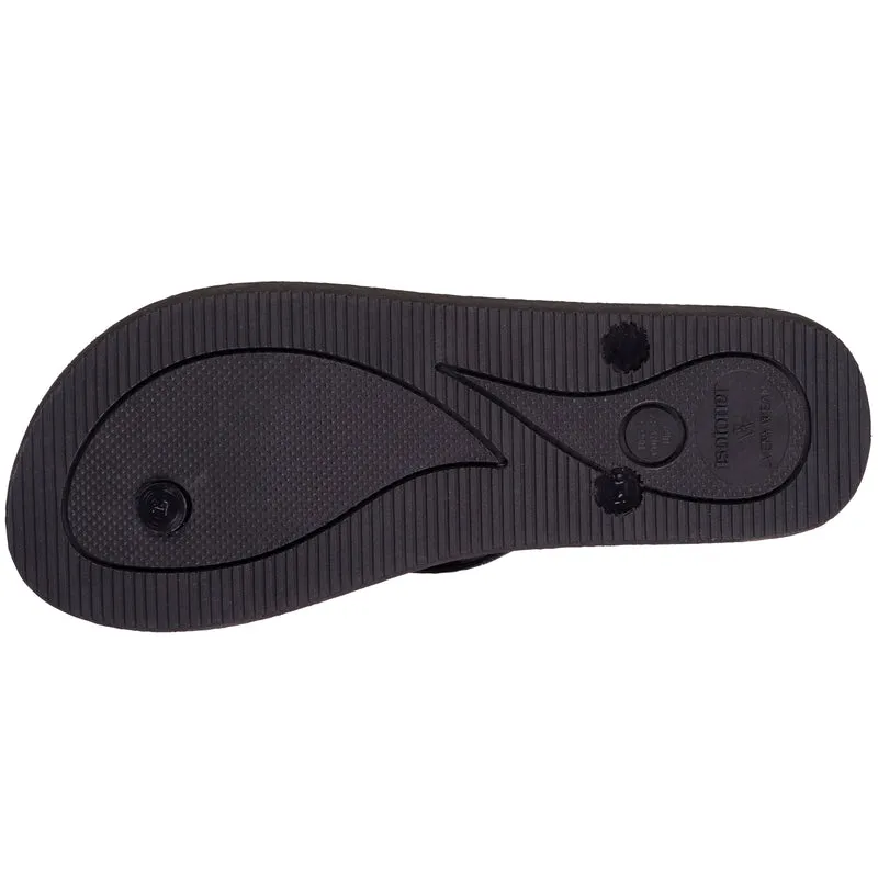 Tongs Femme tige paillettes Noir