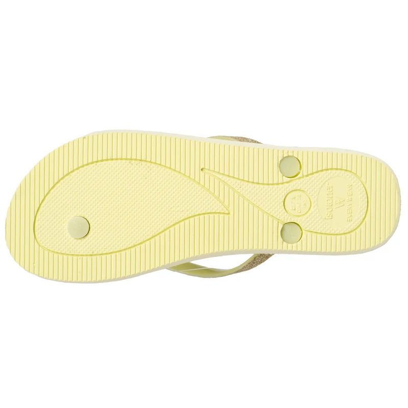 Tongs Femme tige paillettes Jaune