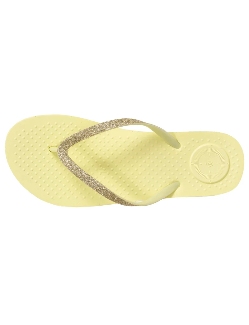 Tongs Femme tige paillettes Jaune