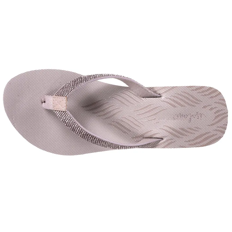 Tongs Femme talon paillettes Taupe
