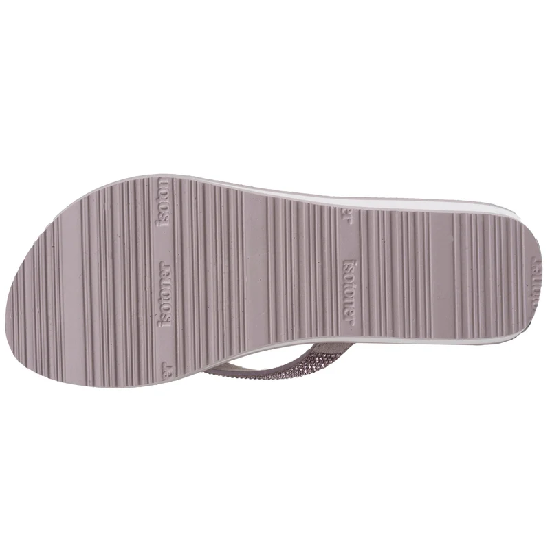 Tongs Femme talon paillettes Taupe