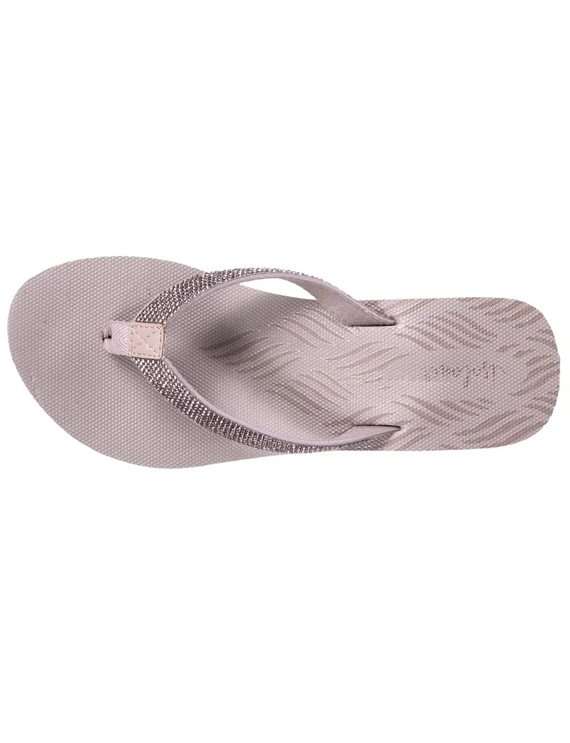 Tongs Femme talon paillettes Taupe