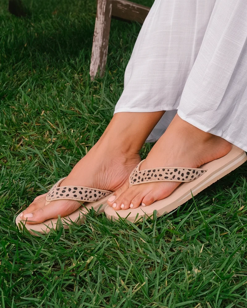 Tongs Femme yoga jungle Léopard beige