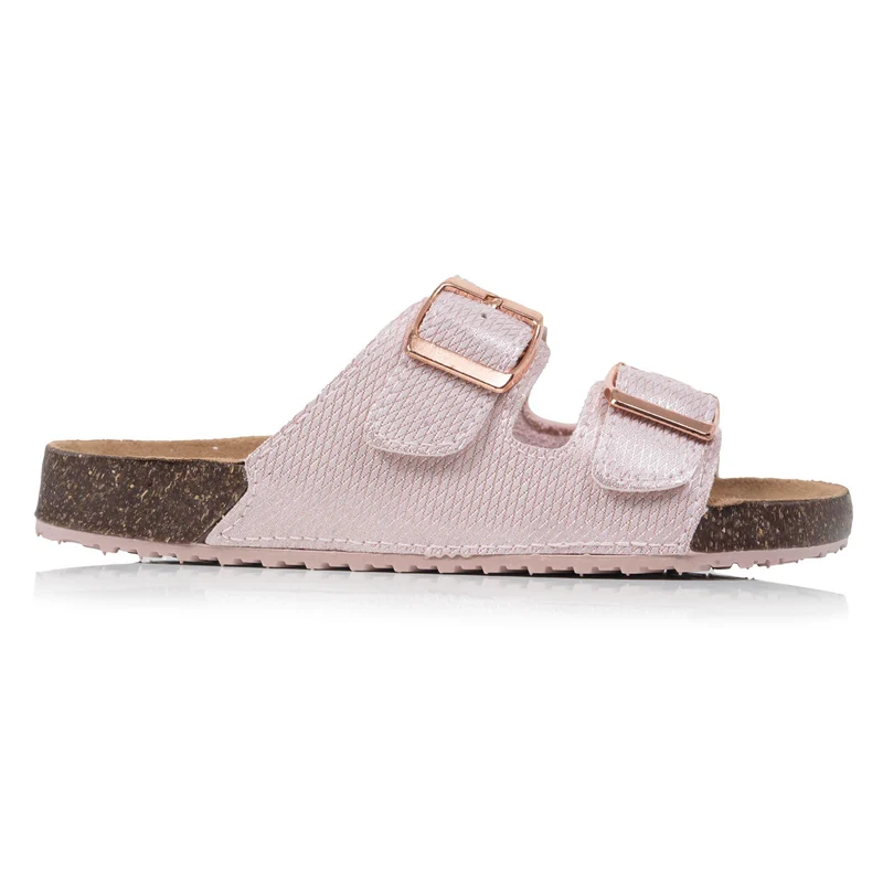 Mules sandales Enfant double bride Rose
