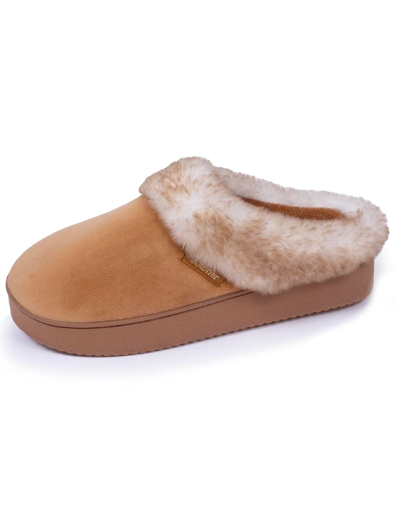 Chaussons mules Femme talon plateforme Camel