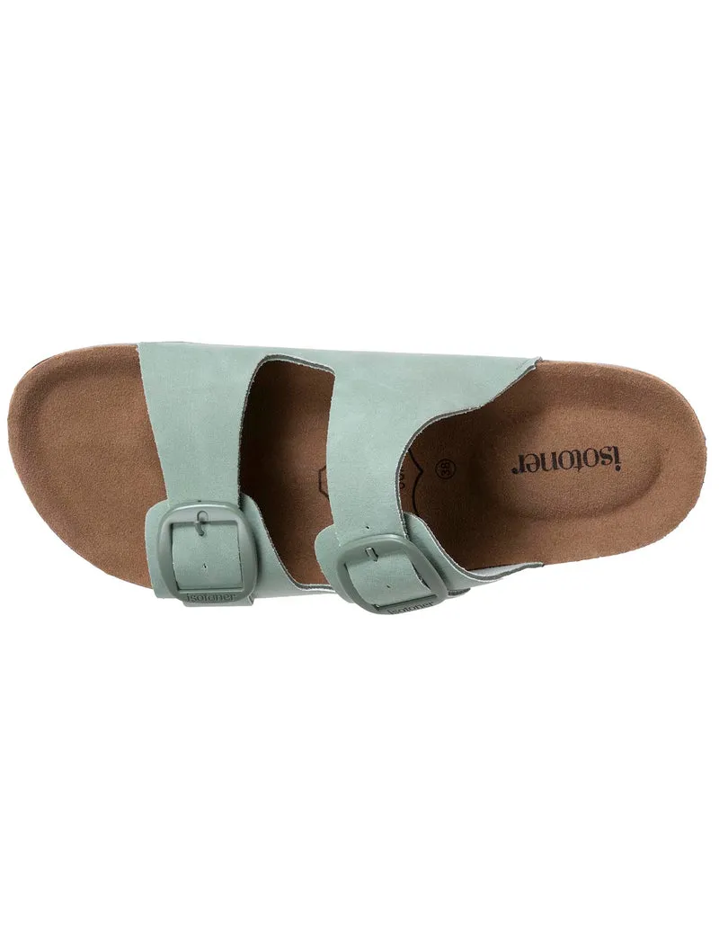 Mules claquettes Femme double bride Sauge