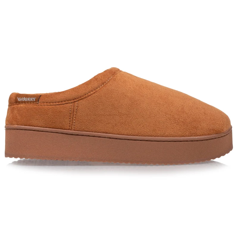 Chaussons mules plateforme Femme Camel