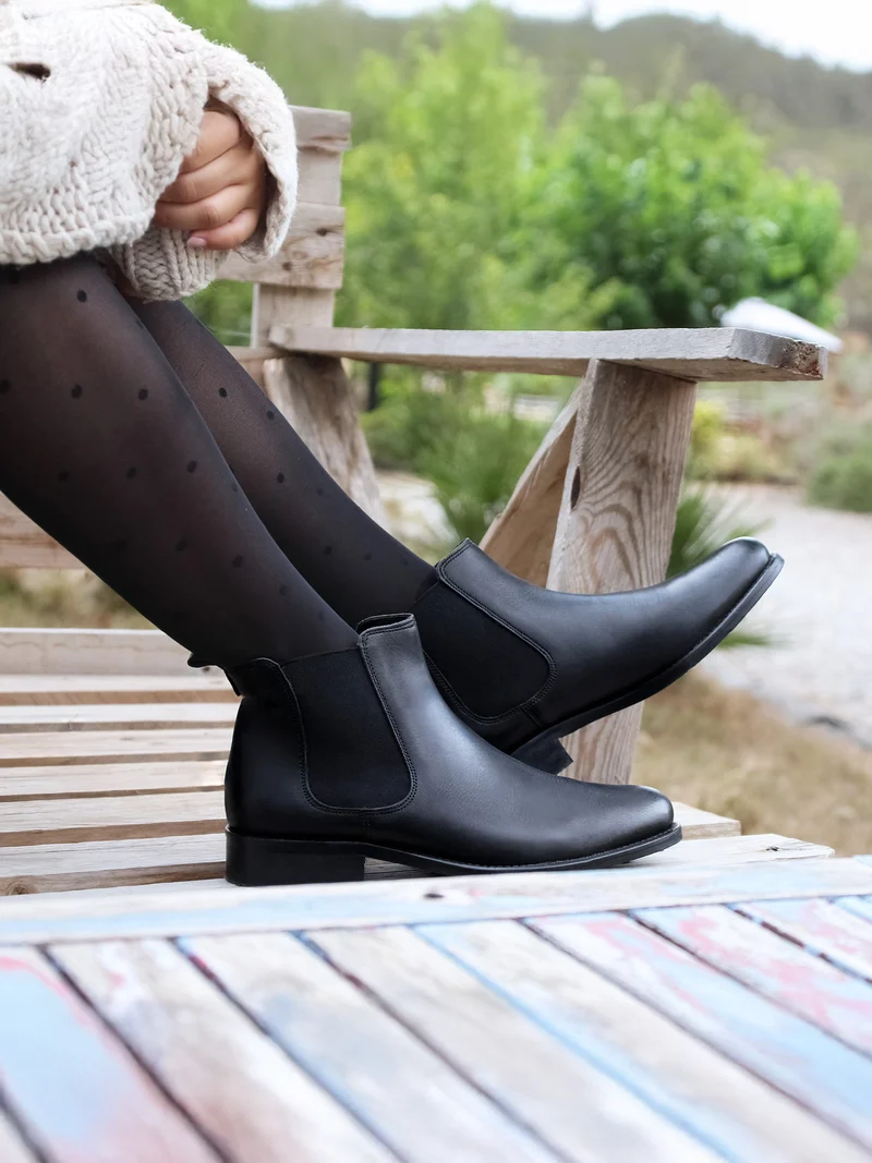 Bottines Chelsea cuir noir