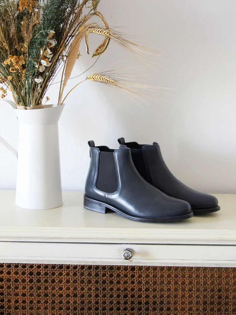 Bottines Chelsea cuir noir