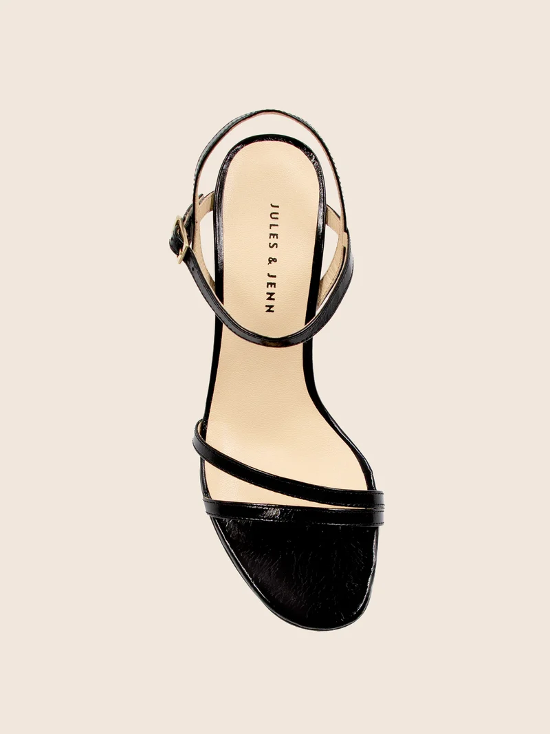 Sandales talon épurées cuir noir