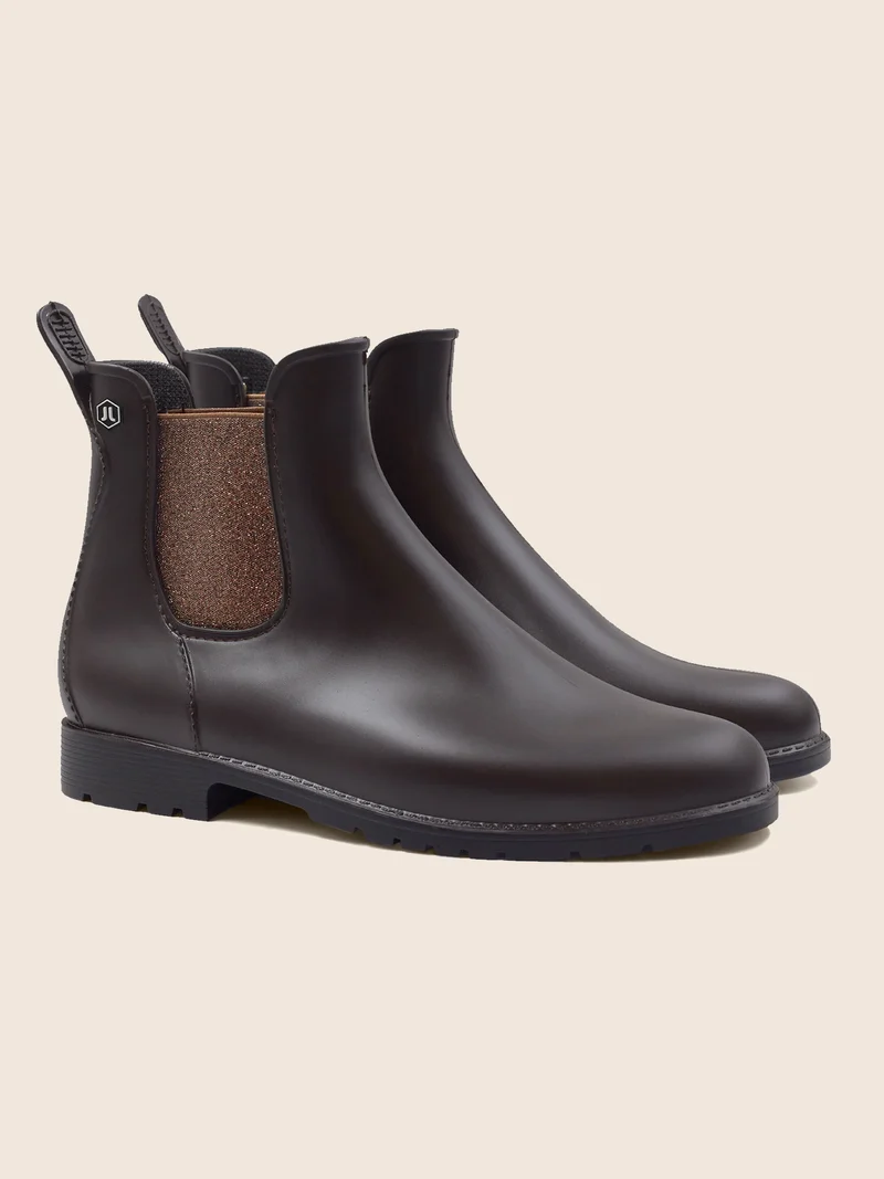Bottines de pluie marron bronze