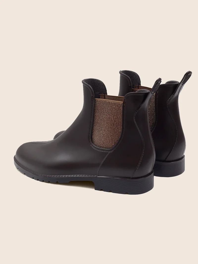 Bottines de pluie marron bronze