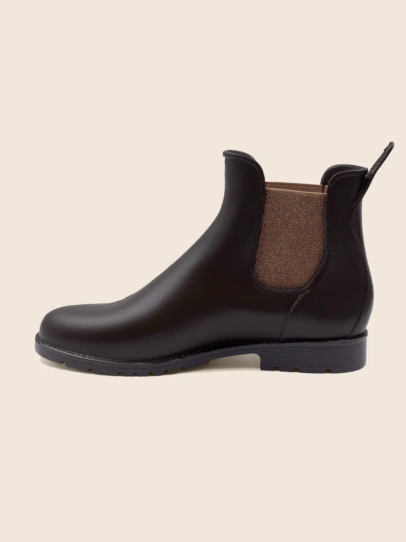 Bottines de pluie marron bronze