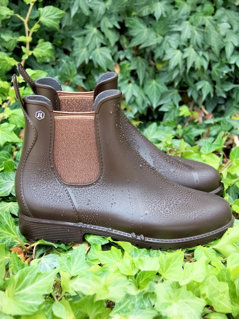 Bottines de pluie marron bronze