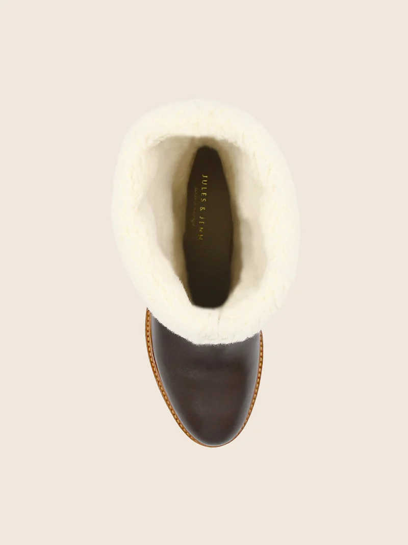 Bottes fourrées cuir marron