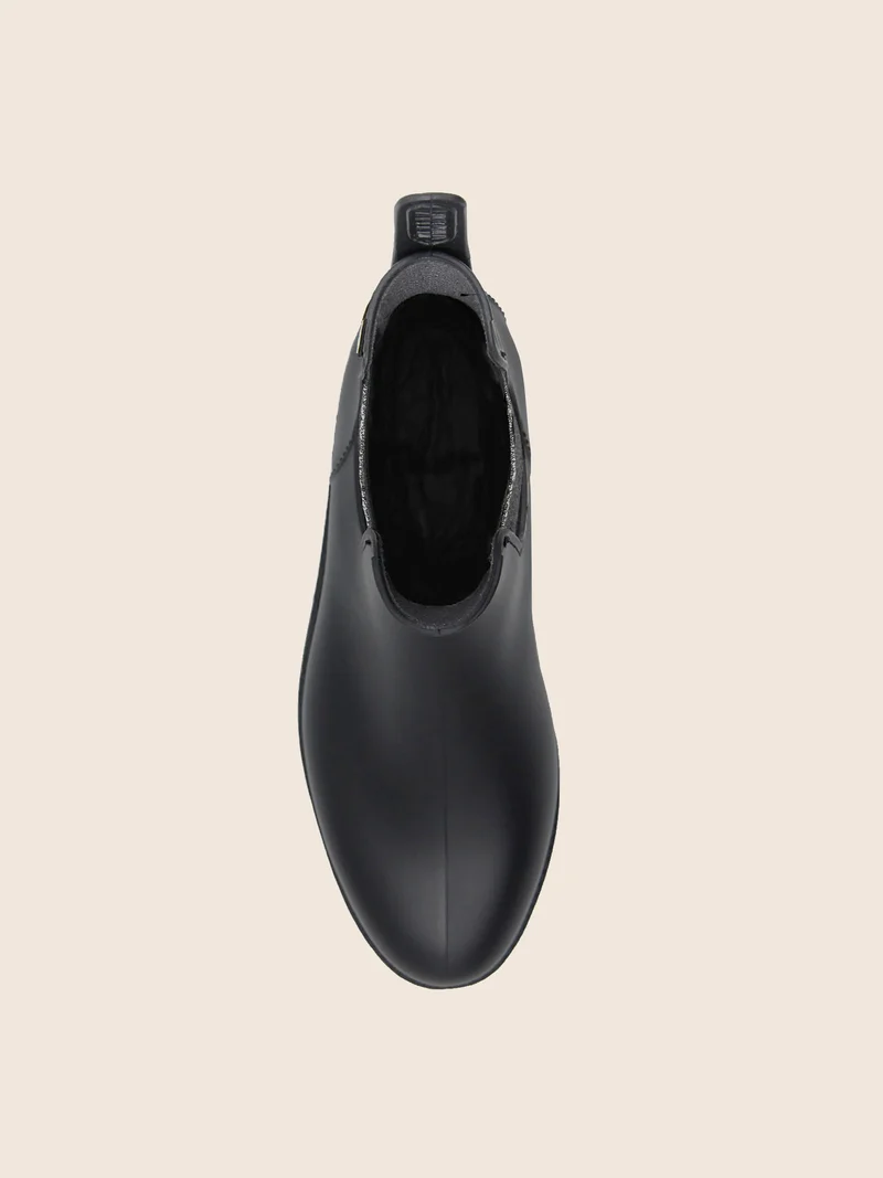 Bottines de pluie noir argenté
