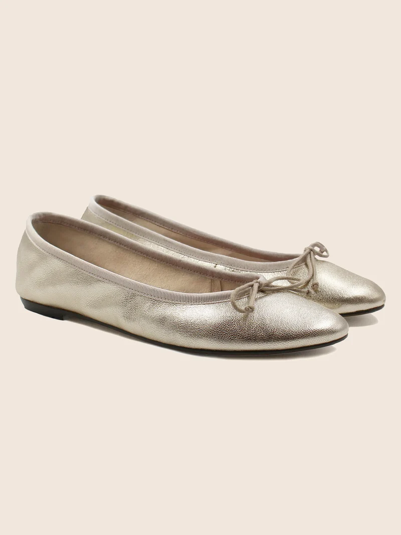 Ballerines classiques cuir doré