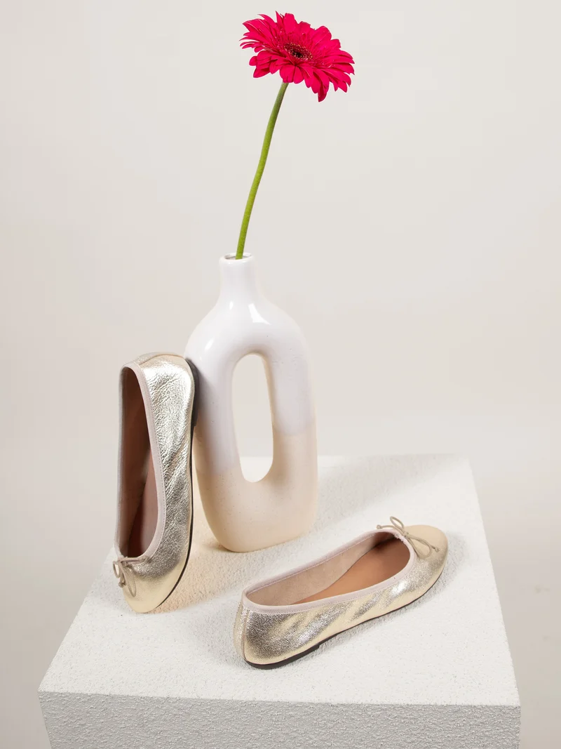 Ballerines classiques cuir doré