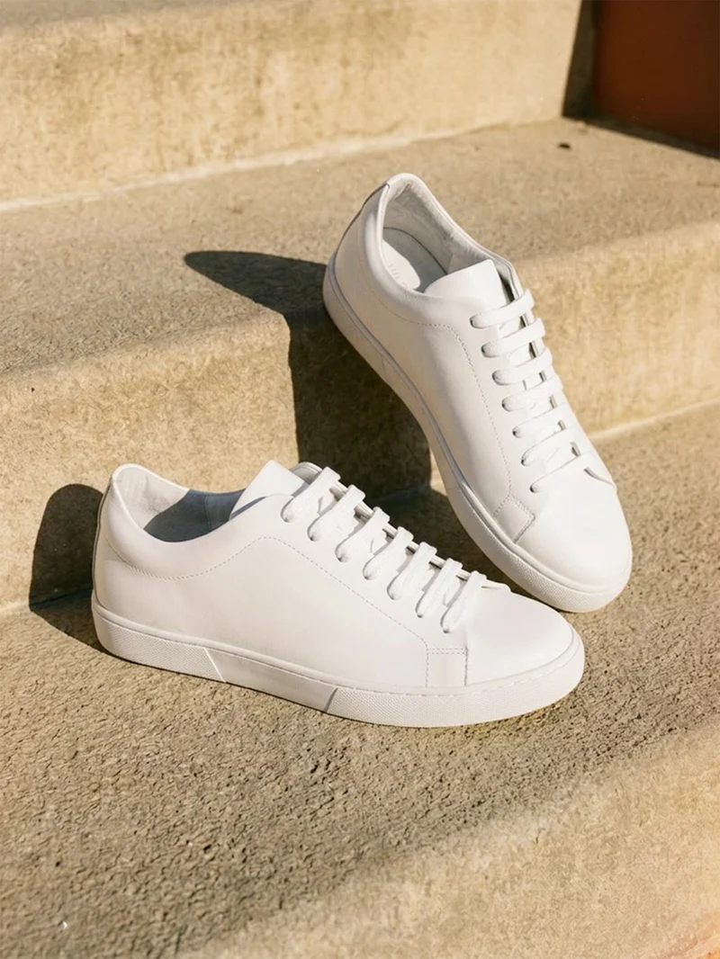 Tennis lacet cuir blanc