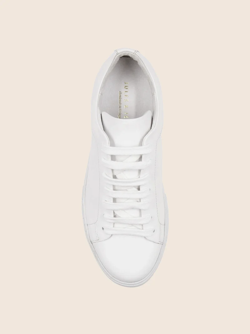 Tennis lacet cuir blanc