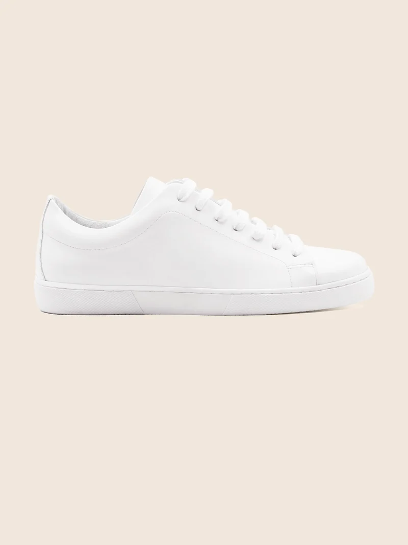 Tennis lacet cuir blanc