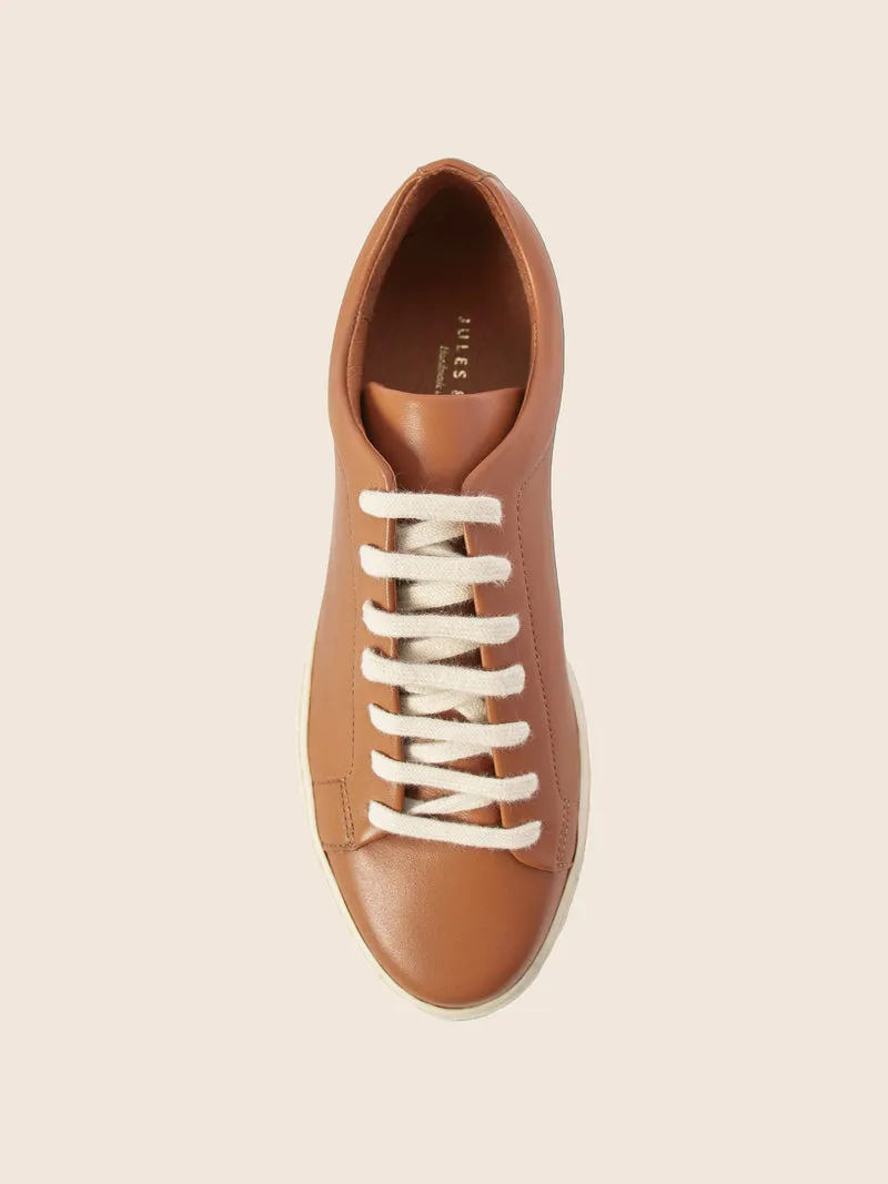 Tennis lacet cuir cognac