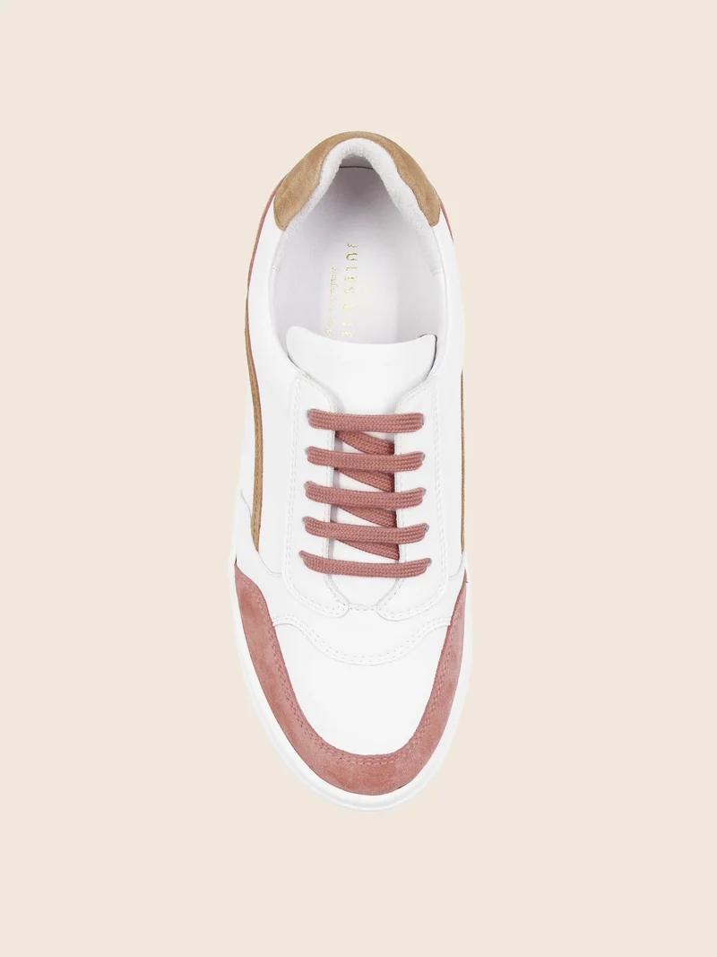 Baskets vintage cuir blanc beige