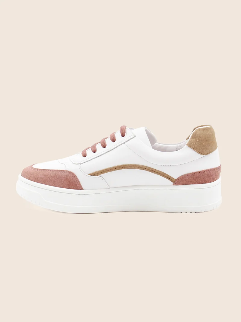 Baskets vintage cuir blanc beige