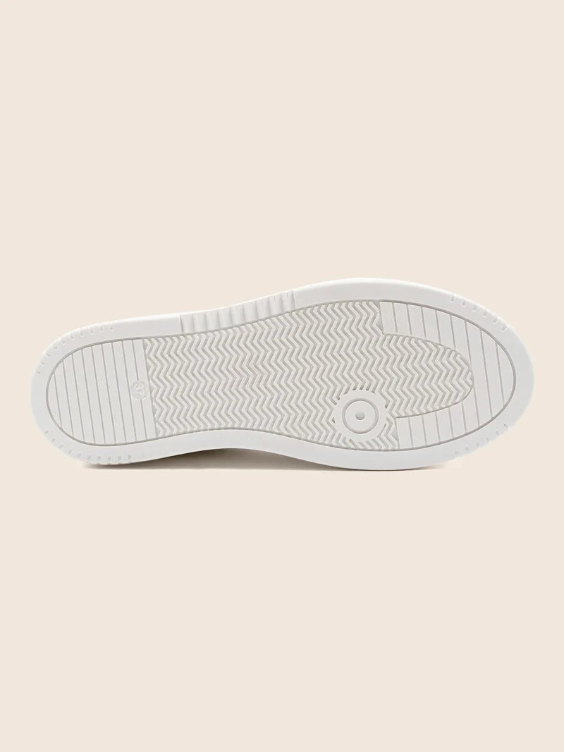 Baskets vintage cuir blanc beige
