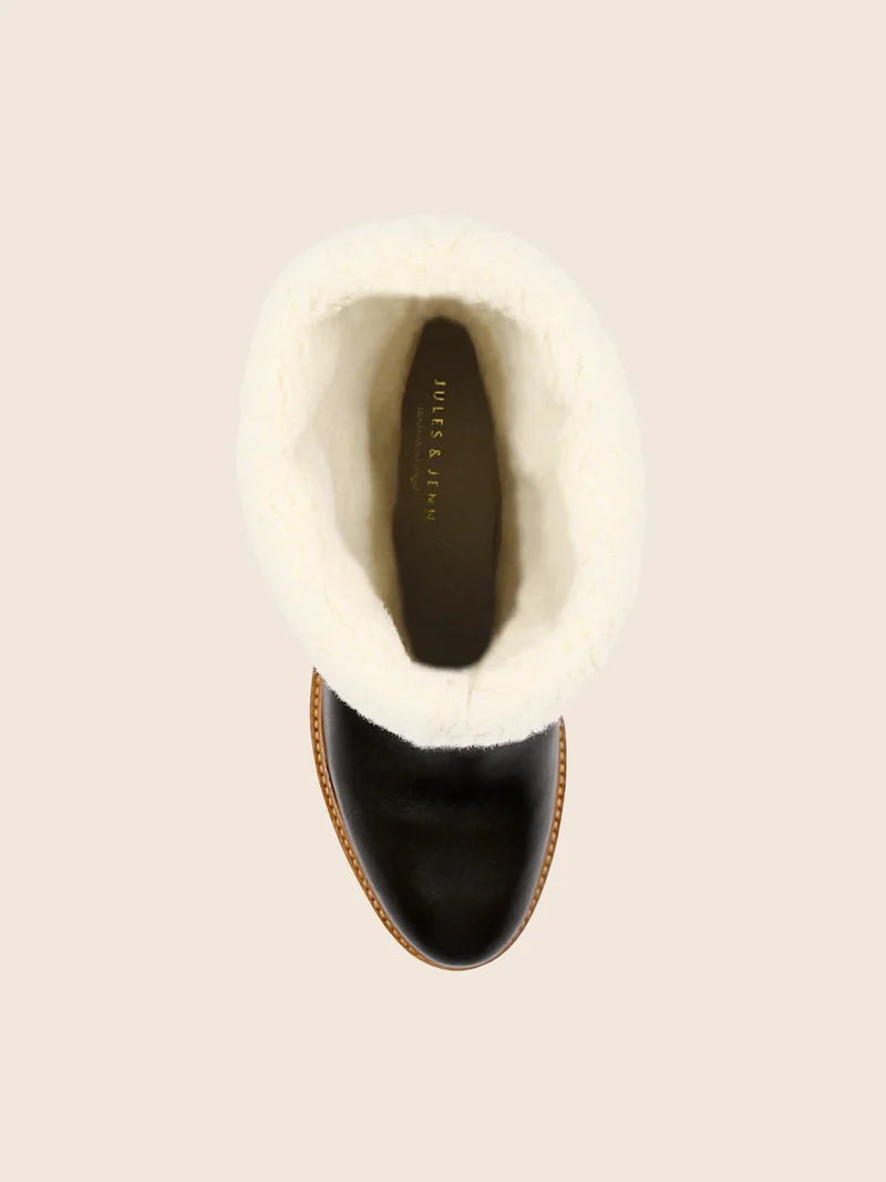 Bottes fourrées cuir noir