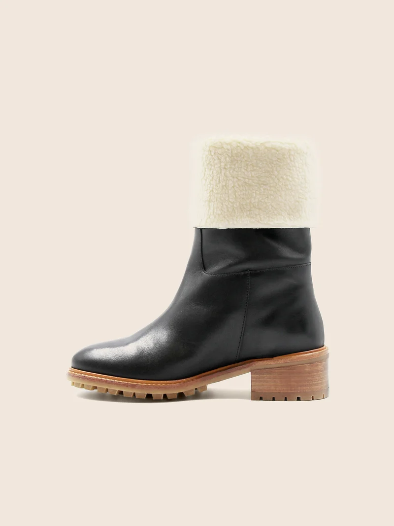 Bottes fourrées cuir noir
