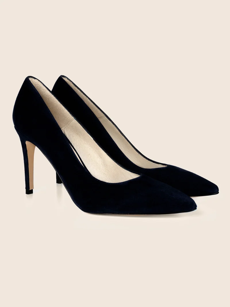 Escarpins cuir daim noir