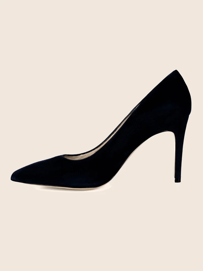 Escarpins cuir daim noir