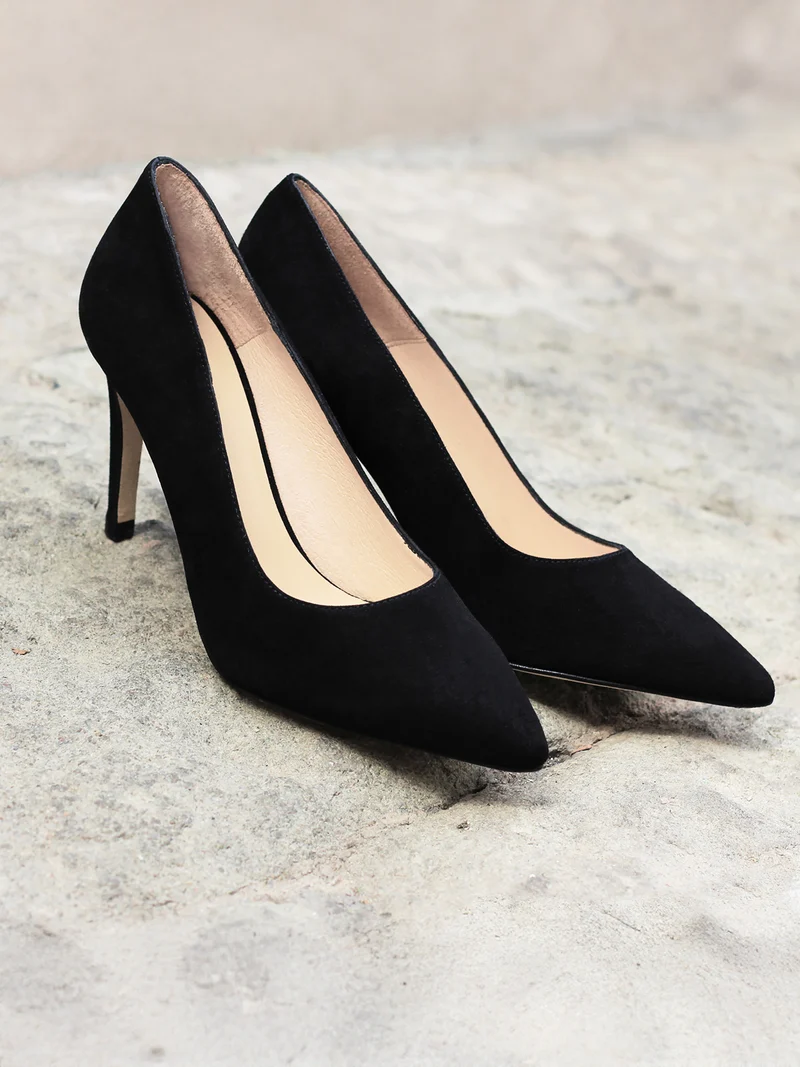 Escarpins cuir daim noir