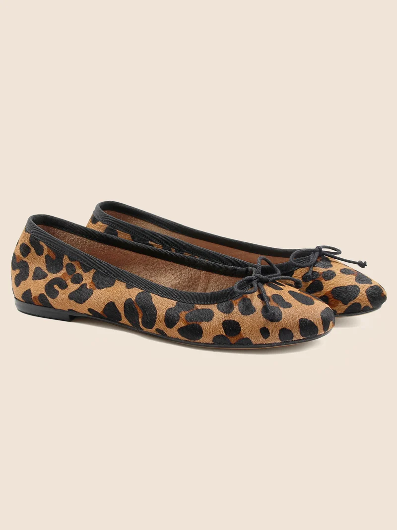 Ballerines classiques cuir léopard