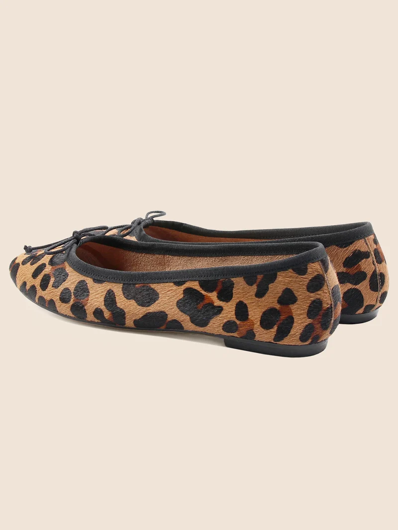 Ballerines classiques cuir léopard