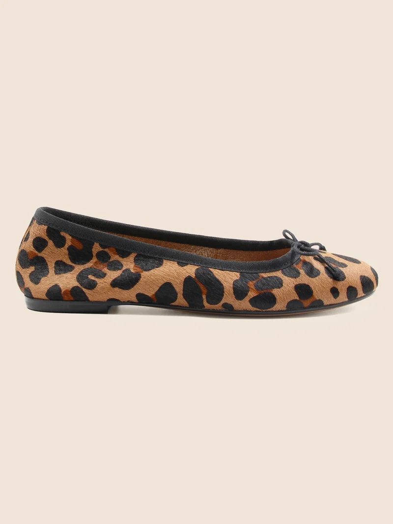Ballerines classiques cuir léopard