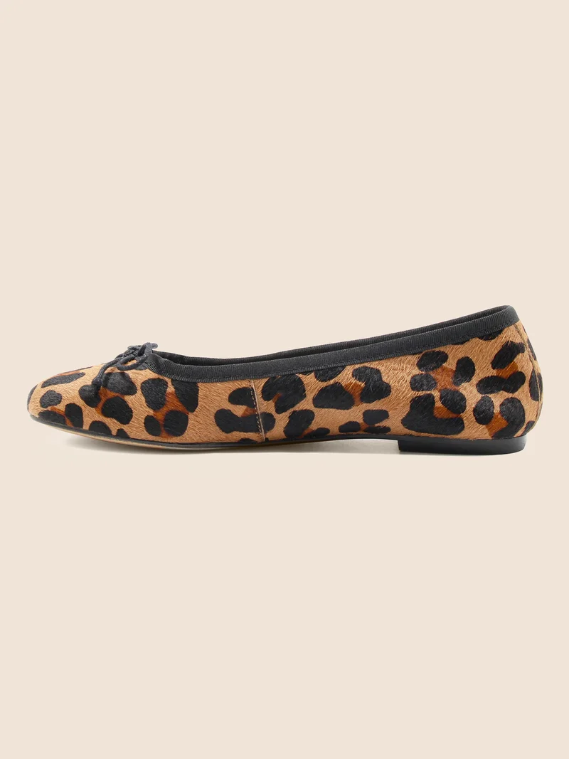 Ballerines classiques cuir léopard
