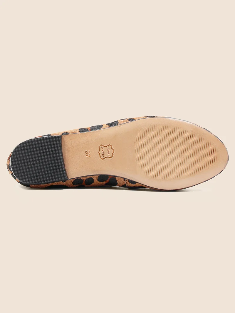 Ballerines classiques cuir léopard
